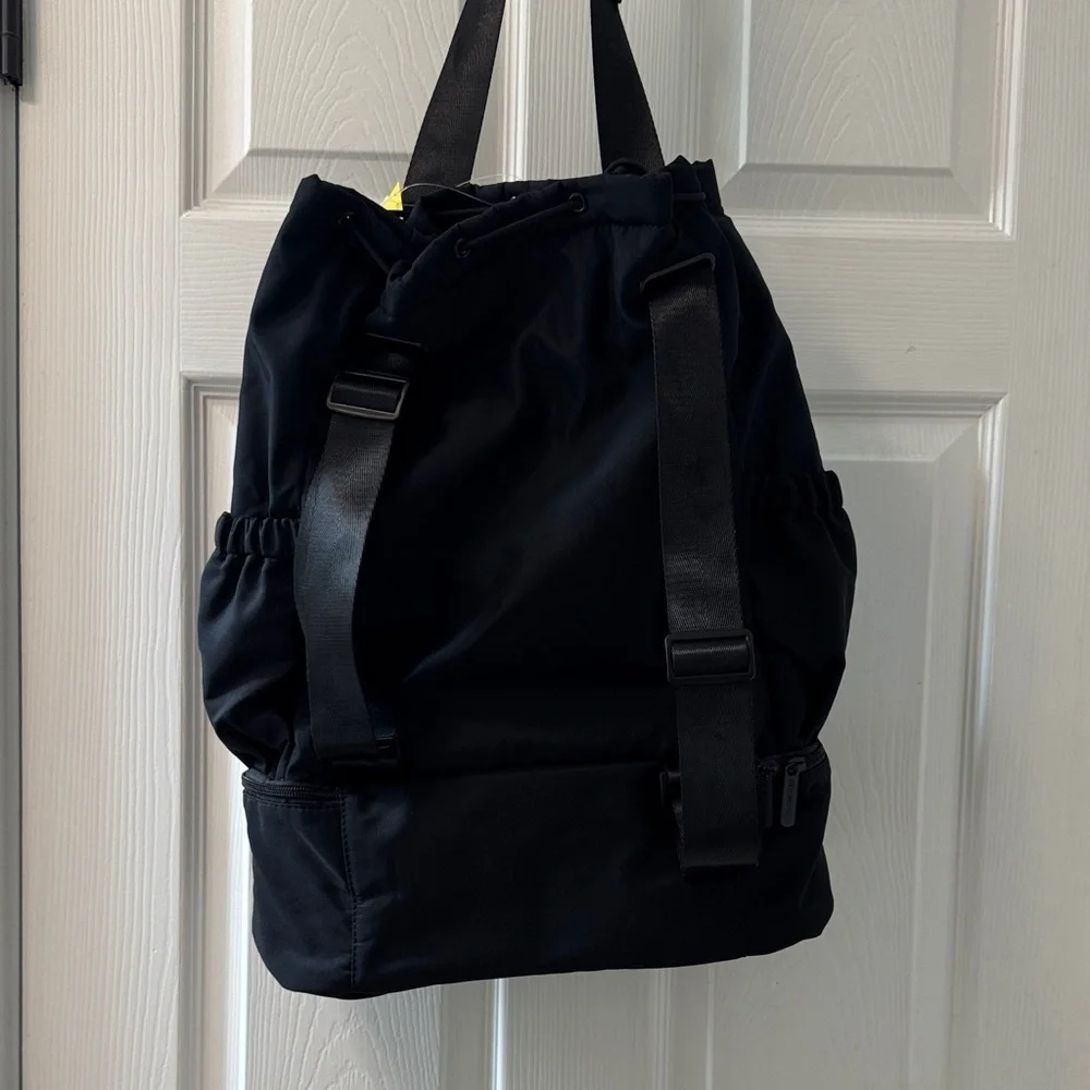Beyond Yoga Black Convertible Drawstring Tote - Picture 6 of 10